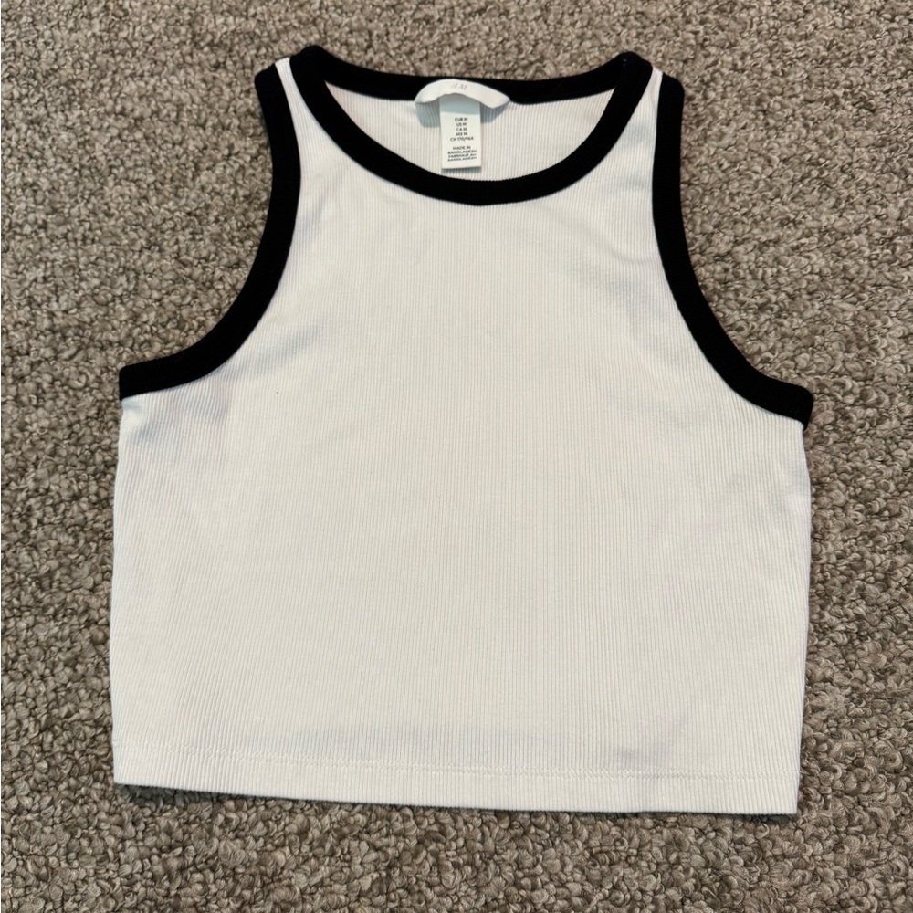 White and Black Tank Top